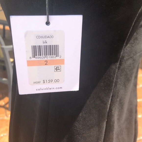 Nwt Calvin Klein black suede sheath dress size 2 - Picture 6 of 7